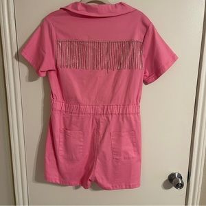 BUDDY LOVE PINK CRYSTAL FRINGE COWGIRL ROMPER